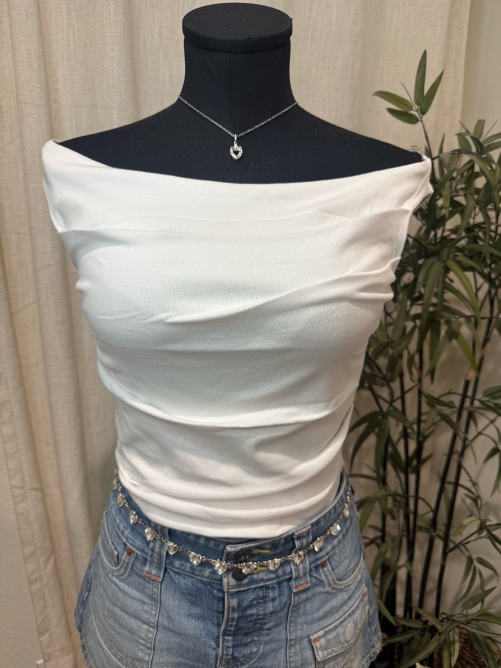 Women’s White Off-Shoulder Camisole Top
